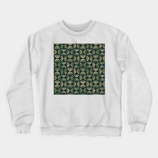 Teal and Gold Vintage Art Deco Splayed Fan Palm Pattern Crewneck Sweatshirt